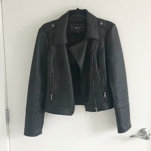 Faux Leather Black Moto Jacket